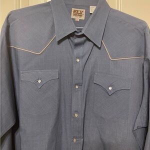 Ely Cattleman Men's Classic Blue Button Down Shirt